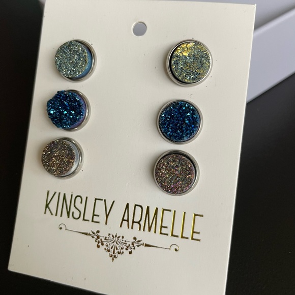 Kinsley Armelle, Stone Collection - Silver Cosmic Quartz Earring Set - Picture 1 of 4